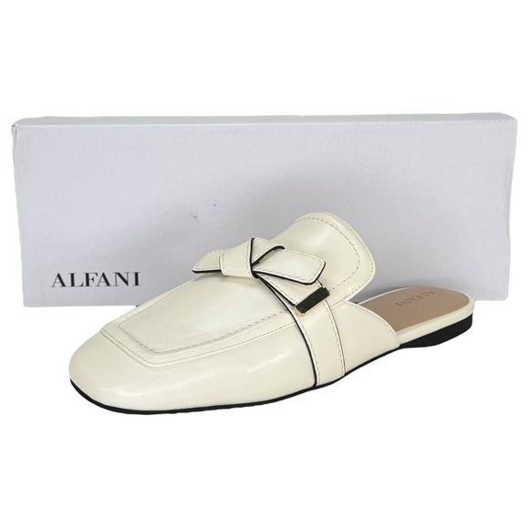 Alfani Parvani Bone Faux Leather Womens Flat Mules Size 10M - Picture 11 of 13